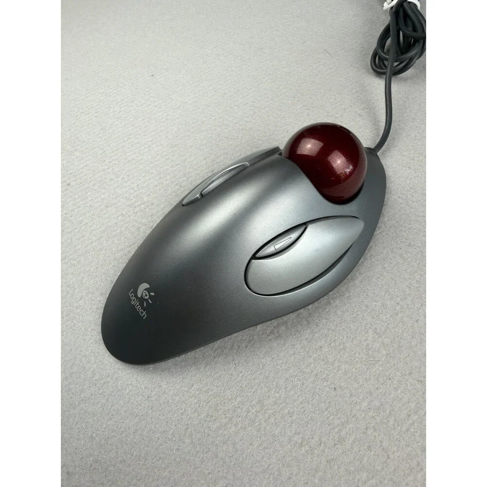 Logitech Trackman Marble Trackball Wired USB Mouse T-BC21   Tested - Works